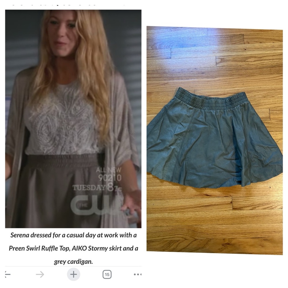 Aiko Gray Skirt ASO Serena Van Der Woodsen Size M